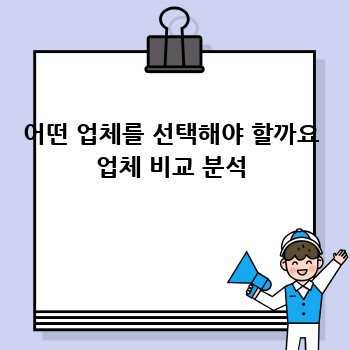 어떤 업체를 선택해야 할까요 업체 비교 분석