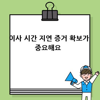이사 시간 지연 증거 확보가 중요해요 