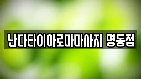 난다타이아로마마사지 명동점