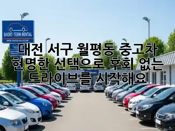 대전 서구 월평동 중고차, 현명한 선택으로 후회 없는 드라이브를 시작해요! 🚗