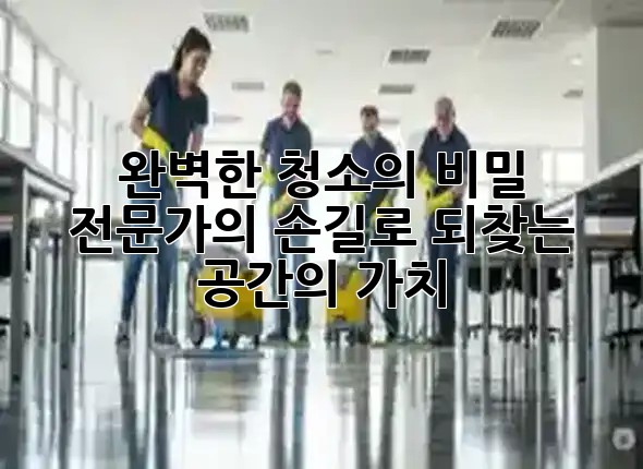완벽한 청소의 비밀: 전문가의 손길로 되찾는 공간의 가치 ✨