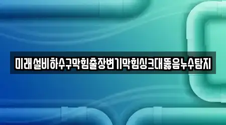 미래설비하수구막힘출장변기막힘싱크대뚫음누수탐지