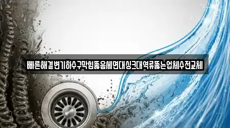 빠른해결변기하수구막힘뚫음세면대싱크대역류뚫는업체수전교체
