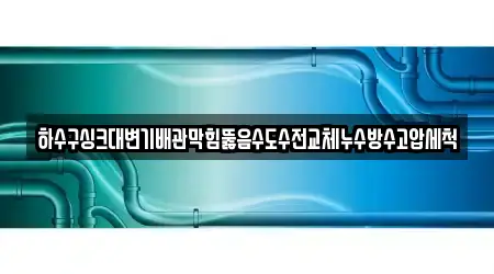 하수구싱크대변기배관막힘뚫음수도수전교체누수방수고압세척