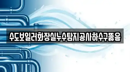 수도보일러화장실누수탐지공사하수구뚫음