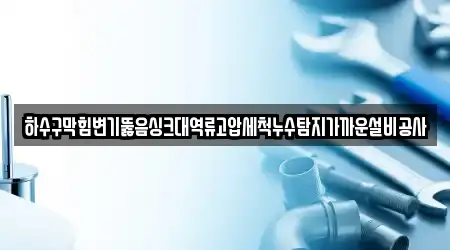 하수구막힘변기뚫음싱크대역류고압세척누수탐지가까운설비공사