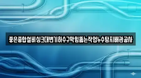 좋은종합설비싱크대변기하수구막힘뚫는작업누수탐지배관공사