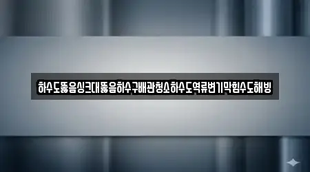 하수도뚫음싱크대뚫음하수구배관청소하수도역류변기막힘수도해빙