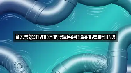 하수구막혔을때변기싱크대막힘뚫는곳최강뚫음이고압세척내시경