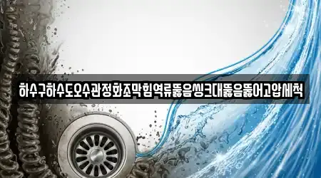 하수구하수도오수관정화조막힘역류뚫음씽크대뚫음뚫어고압세척