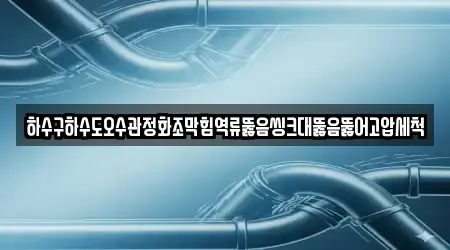 하수구하수도오수관정화조막힘역류뚫음씽크대뚫음뚫어고압세척