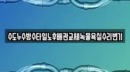 수도누수방수타일노후배관교체녹물욕실수리변기