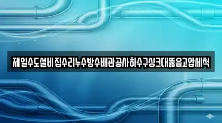제일수도설비집수리누수방수배관공사하수구싱크대뚫음고압세척