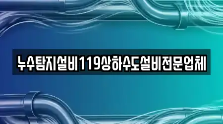누수탐지설비119상하수도설비전문업체