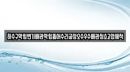 하수구막힘변기배관막힘뚫어수리공장오수우수배관청소고압세척