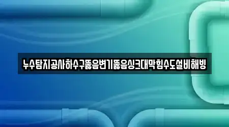 누수탐지공사하수구뚫음변기뚫음싱크대막힘수도설비해빙
