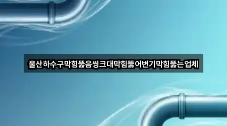 울산하수구막힘뚫음씽크대막힘뚫어변기막힘뚫는업체