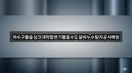 하수구뚫음싱크대막힘변기뚫음수도설비누수탐지공사해빙
