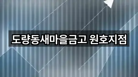 도량동새마을금고 원호지점