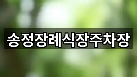 송정장례식장주차장