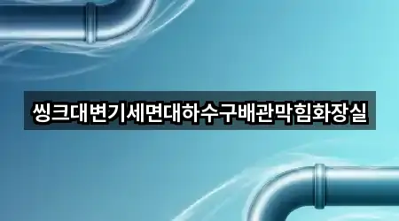씽크대변기세면대하수구배관막힘화장실