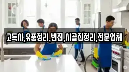 고독사,유품정리,빈집,시골집정리,전문업체