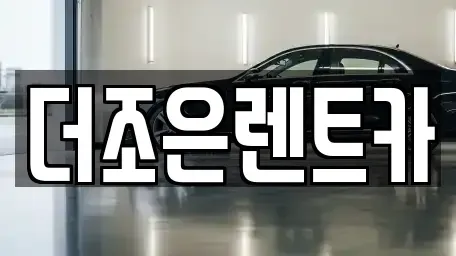 광주광역시 서구 마륵동 장기렌트카 전문 더조은렌트카