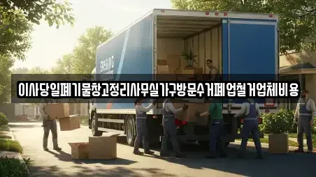 이사당일폐기물창고정리사무실가구방문수거폐업철거업체비용